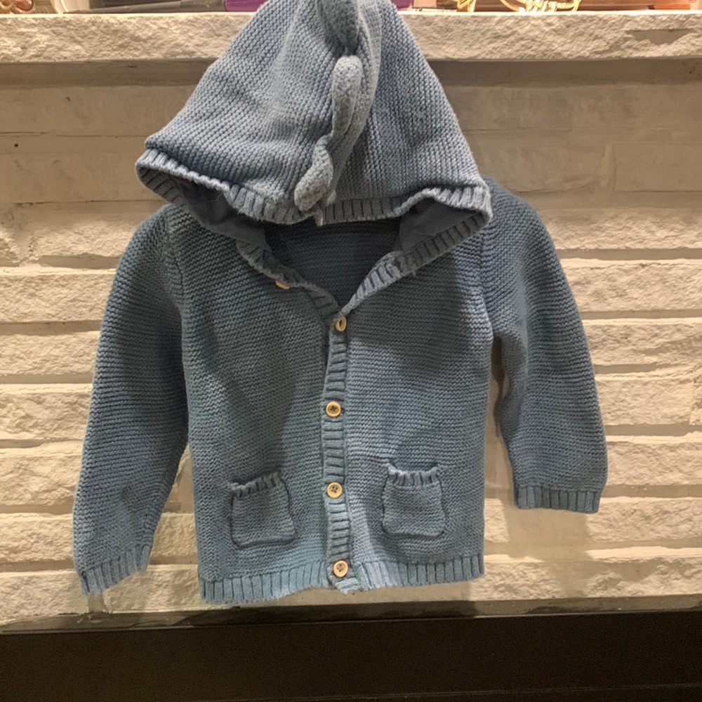 Lupilu knitted hoodie sweater with dinosaur hood